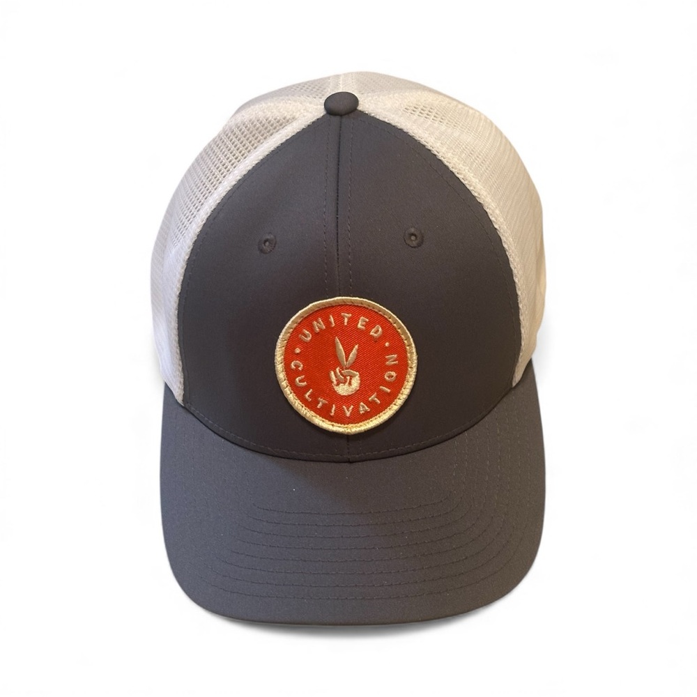 United Cultivation Gray and White Trucker Hat adjustable Like new